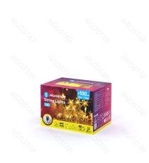 Catena luminosa a basso voltaggio con luci a fiocco di neve 100 led 10mt - luce calda - 8 giochi di luce - IP44 interno/esterno Catena luminosa a basso voltaggio con luci a fiocco di neve 100 led 10mt - luce calda - 8 giochi di luce - IP44 interno/esterno