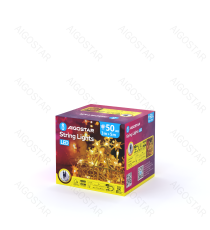 Catena luminosa a basso voltaggio con luci a fiocco di neve 50 led 5mt -luce calda 3000K- 8 giochi di luce -IP44 interno/esterno Catena luminosa a basso voltaggio con luci a fiocco di neve 50 led 5mt -luce calda 3000K- 8 giochi di luce -IP44 interno/esterno