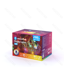 Catena luminosa a basso voltaggio con luci a fiocco di neve 100 led 10mt,RGBY multicolor,8 giochi di luce,IP44 interno/esterno Catena luminosa a basso voltaggio con luci a fiocco di neve 100 led 10mt,RGBY multicolor,8 giochi di luce,IP44 interno/esterno