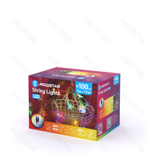 Catena luminosa a basso voltaggio con luci a fiocco di neve 100 led 10mt,RGBY multicolor,8 giochi di luce,IP44 interno/esterno Catena luminosa a basso voltaggio con luci a fiocco di neve 100 led 10mt,RGBY multicolor,8 giochi di luce,IP44 interno/esterno