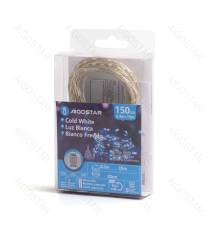 Catena luminosa a batteria 3AA con fili in rame 150 led 15mt - 6500K luce fredda,8 modalità illuminazione IP44 interno/esterno Catena luminosa a batteria 3AA con fili in rame 150 led 15mt - 6500K luce fredda,8 modalità illuminazione IP44 interno/esterno