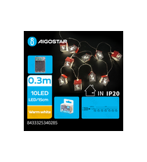 Catena luminosa a batteria 3AA con luci a casetta con renna in legno 10 led 1.5mt - luce calda 3000K,IP20 da interno Catena luminosa a batteria 3AA con luci a casetta con renna in legno 10 led 1.5mt - luce calda 3000K,IP20 da interno