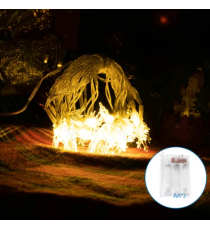 Catena luminosa a batteria 3AA con luci a fiocco di neve 20 led 3mt - luce calda 3000K,IP20 da interno Catena luminosa a batteria 3AA con luci a fiocco di neve 20 led 3mt - luce calda 3000K,IP20 da interno