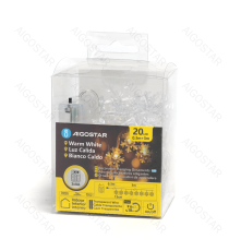 Catena luminosa a batteria 3AA con luci a fiocco di neve 20 led 3mt - luce calda 3000K,IP20 da interno Catena luminosa a batteria 3AA con luci a fiocco di neve 20 led 3mt - luce calda 3000K,IP20 da interno