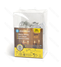 Catena luminosa a batteria 3AA con luci a molletta 20 led 3mt - luce calda 3000K,IP20 da interno Catena luminosa a batteria 3AA con luci a molletta 20 led 3mt - luce calda 3000K,IP20 da interno