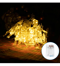 Catena luminosa a batteria 3AA con luci a forma di renna intera 10 led 1.5mt - luce calda 3000K,IP20 da interno Catena luminosa a batteria 3AA con luci a forma di renna intera 10 led 1.5mt - luce calda 3000K,IP20 da interno