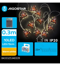 Catena luminosa a batteria 3AA con luci a forma di slitta con Babbo Natale in legno 20 led 3mt,luce calda 3000K,IP20 da interno Catena luminosa a batteria 3AA con luci a forma di slitta con Babbo Natale in legno 20 led 3mt,luce calda 3000K,IP20 da interno