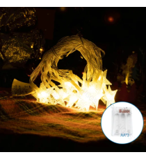 Catena luminosa a batteria 3AA con luci a forma di stella 20 led 3mt - luce calda 3000K,IP20 da interno Catena luminosa a batteria 3AA con luci a forma di stella 20 led 3mt - luce calda 3000K,IP20 da interno