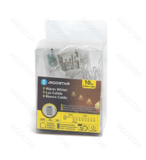 Catena luminosa a batteria 3AA con luci a forma di albero di Natale 10 led 1.5mt - luce calda 3000K,IP20 da interno