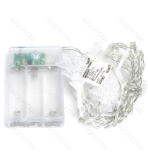 Catena luminosa a batteria 3AA con luci a forma di albero di Natale 20 led 3mt - luce calda 3000K,IP20 da interno Catena luminosa a batteria 3AA con luci a forma di albero di Natale 20 led 3mt - luce calda 3000K,IP20 da interno