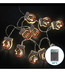 Catena luminosa a batteria 3AA con luci a forma di guanti natalizi in legno 10 led 1.5mt - luce calda 3000K,IP20 da interno Catena luminosa a batteria 3AA con luci a forma di guanti natalizi in legno 10 led 1.5mt - luce calda 3000K,IP20 da interno