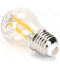 Lampadina a filamento LED dimmerabile G45 4W attacco E27 400 lumen - 6500K luce fredda D45xH80mm Equivalenza incandescente 38W