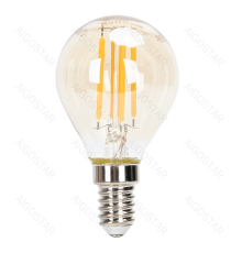 Lampadina a filamento LED dimmerabile G45 4W attacco E14 400 lumen - 2200K luce calda D45xH82mm Equivalenza incandescente 38W