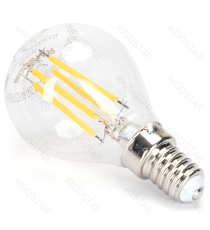 Lampadina a filamento LED dimmerabile G45 4W attacco E14 400 lumen - 6500K luce fredda D45xH82mm Equivalenza incandescente 38W