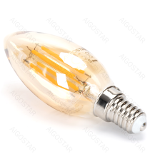 Lampadina a filamento LED dimmerabile C35 4W attacco E14 400 lumen - 2200K luce calda D35xH99mm Equivalenza incandescente 38W