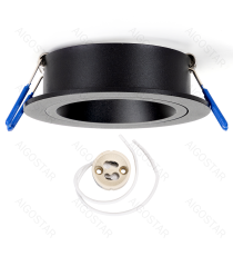 Portafaretto + portalampada GU10 nero max 35W, per faretto da incasso - downlight,Dimensioni foro:80mm, Dimensioni:D90xH28mm Portafaretto + portalampada GU10 nero max 35W, per faretto da incasso - downlight,Dimensioni foro:80mm, Dimensioni:D90xH28mm