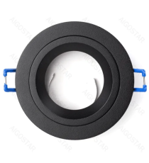 Portafaretto + portalampada GU10 nero max 35W, per faretto da incasso - downlight,Dimensioni foro:90mm, Dimensioni:D100xH37mm Portafaretto + portalampada GU10 nero max 35W, per faretto da incasso - downlight,Dimensioni foro:90mm, Dimensioni:D100xH37mm