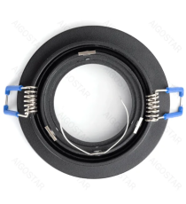 Portafaretto + portalampada GU10 nero max 35W, per faretto da incasso - downlight,Dimensioni foro:90mm, Dimensioni:D100xH37mm Portafaretto + portalampada GU10 nero max 35W, per faretto da incasso - downlight,Dimensioni foro:90mm, Dimensioni:D100xH37mm