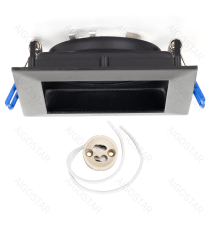 Portafaretto + portalampada GU10 nero quadrato, per faretto incasso - downlight,Dimensioni foro:90mm,Dimensioni: L100*W100*H37mm Portafaretto + portalampada GU10 nero quadrato, per faretto incasso - downlight,Dimensioni foro:90mm,Dimensioni: L100*W100*H37mm