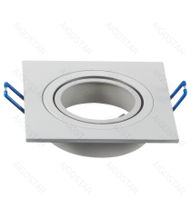 Portafaretto a 1 posto per GU10 e MR16 bianco, per faretto incasso - downlight,Dimensioni foro:75mm, Dimensioni: L91xW91mm Portafaretto a 1 posto per GU10 e MR16 bianco, per faretto incasso - downlight,Dimensioni foro:75mm, Dimensioni: L91xW91mm