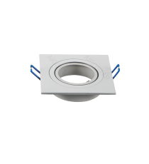 Portafaretto a 1 posto per GU10 e MR16 bianco, per faretto incasso - downlight,Dimensioni foro:75mm, Dimensioni: L91xW91mm Portafaretto a 1 posto per GU10 e MR16 bianco, per faretto incasso - downlight,Dimensioni foro:75mm, Dimensioni: L91xW91mm