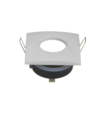 Portafaretto a 1 posto per GU10 e MR16 bianco, per faretto incasso - downlight,Dimensioni foro:75mm, Dimensioni: L84xW84mm Portafaretto a 1 posto per GU10 e MR16 bianco, per faretto incasso - downlight,Dimensioni foro:75mm, Dimensioni: L84xW84mm