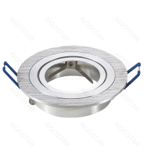 Portafaretto a 1 posto per GU10 e MR16 colore argento satinato,per faretto incasso - downlight,Dimensioni foro:75mm Portafaretto a 1 posto per GU10 e MR16 colore argento satinato,per faretto incasso - downlight,Dimensioni foro:75mm