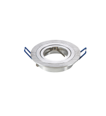Portafaretto a 1 posto per GU10 e MR16 colore argento satinato,per faretto incasso - downlight,Dimensioni foro:75mm Portafaretto a 1 posto per GU10 e MR16 colore argento satinato,per faretto incasso - downlight,Dimensioni foro:75mm