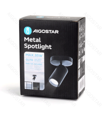 Plafoniera a 1 faretto orientabile, attacco GU10, nero satinato, max 35W, Dimensioni: L120xW70xH155mm da interno Plafoniera a 1 faretto orientabile, attacco GU10, nero satinato, max 35W, Dimensioni: L120xW70xH155mm da interno