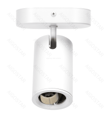 Plafoniera a 1 faretto orientabile, attacco GU10, bianco satinato, max 35W, Dimensioni: L120xW70xH155mm da interno Plafoniera a 1 faretto orientabile, attacco GU10, bianco satinato, max 35W, Dimensioni: L120xW70xH155mm da interno