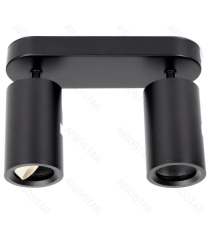 Plafoniera a 2 faretti orientabili, attacco GU10, nero satinato, max 2 x 35W, Dimensioni: L220xW70xH155mm da interno Plafoniera a 2 faretti orientabili, attacco GU10, nero satinato, max 2 x 35W, Dimensioni: L220xW70xH155mm da interno