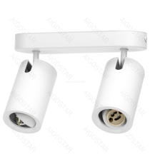 Plafoniera a 2 faretti orientabili, attacco GU10, bianco satinato, max 2 x 35W, Dimensioni: L220xW70xH155 mm da interno Plafoniera a 2 faretti orientabili, attacco GU10, bianco satinato, max 2 x 35W, Dimensioni: L220xW70xH155 mm da interno