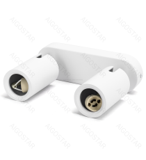 Plafoniera a 2 faretti orientabili, attacco GU10, bianco satinato, max 2 x 35W, Dimensioni: L220xW70xH155 mm da interno Plafoniera a 2 faretti orientabili, attacco GU10, bianco satinato, max 2 x 35W, Dimensioni: L220xW70xH155 mm da interno