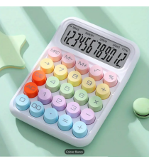 Calcolatrice da tavolo bianca Runzon RZ.817 a 12 cifre, con grande tasti a rilievo colorati e schermo lcd,a batteria, 15x12cm Calcolatrice da tavolo bianca Runzon RZ.817 a 12 cifre, con grande tasti a rilievo colorati e schermo lcd,a batteria, 15x12cm