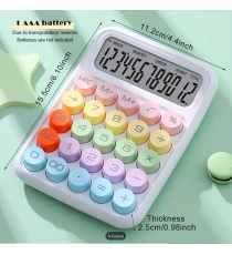 Calcolatrice da tavolo bianca Runzon RZ.817 a 12 cifre, con grande tasti a rilievo colorati e schermo lcd,a batteria, 15x12cm Calcolatrice da tavolo bianca Runzon RZ.817 a 12 cifre, con grande tasti a rilievo colorati e schermo lcd,a batteria, 15x12cm
