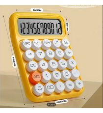 Calcolatrice da tavolo beige Runzon RZ.817 a 12 cifre, con grande tasti a rilievo e schermo lcd,a batteria, misura 15x12cm