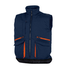 Gilet imbottito Sierra 2 - tela/poliestere/cotone foderato - taglia XL - blu/arancio - Deltaplus Gilet imbottito Sierra 2 - tela/poliestere/cotone foderato - taglia XL - blu/arancio - Deltaplus