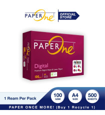 Carta fotocopie A4 Paper One Digital 100gr - bianca - 500ff - in risma - bianco elevato - Certificata FSC,ECF,ECOLABEL,ISO9706
