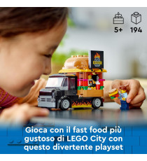 Lego City - Furgone degli hamburger - Lego 60404 Camion Food Truck con Accessori per Cucinare e 2 Minifigure Anni 5+ 194pz Lego City - Furgone degli hamburger - Lego 60404 Camion Food Truck con Accessori per Cucinare e 2 Minifigure Anni 5+ 194pz