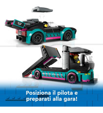 Lego City - Auto da corsa e trasportatore - Lego 60406 Rampa Funzionante, Pilota e Camionista Anni 6+ 328pz Lego City - Auto da corsa e trasportatore - Lego 60406 Rampa Funzionante, Pilota e Camionista Anni 6+ 328pz