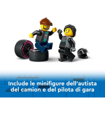 Lego City - Auto da corsa e trasportatore - Lego 60406 Rampa Funzionante, Pilota e Camionista Anni 6+ 328pz Lego City - Auto da corsa e trasportatore - Lego 60406 Rampa Funzionante, Pilota e Camionista Anni 6+ 328pz