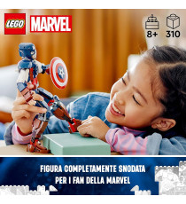 Lego Marvel - Personaggio di Captain America - Lego 76258 Supereroe da Costruire con Scudo Anni 8+ 310pz Lego Marvel - Personaggio di Captain America - Lego 76258 Supereroe da Costruire con Scudo Anni 8+ 310pz