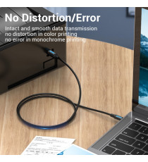 Cavo usb per stampante 2mt Vention CQUBH USB-C 2.0 maschio a USB-B maschio fino a 480 Mbs nero, Corrente supportata 2A