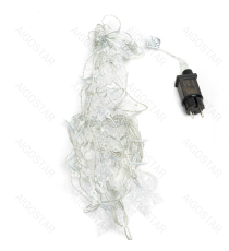 Catena luminosa a basso voltaggio con luci a fiocco di neve,2700K luce calda 3mtx0.7m, collegabile in serie IP44 da est/int Catena luminosa a basso voltaggio con luci a fiocco di neve,2700K luce calda 3mtx0.7m, collegabile in serie IP44 da est/int