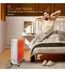 Radiatore elettrico 11 elementi 2300W bianco,Potenza e temperatura regolabili, Versione Deluxe - Termoradiatore ad olio