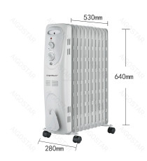 Radiatore elettrico 11 elementi 2300W bianco,Potenza e temperatura regolabili, Versione Deluxe - Termoradiatore ad olio