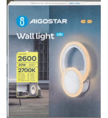 Applique led in ferro e acrilico bianco 20W 2600lm 2700K luce calda misura L200xW265xH65mm da interno, design elegante