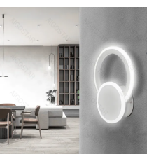 Applique led in ferro e acrilico bianco 20W 2750lm 6500K luce fredda misura L200xW265xH65mm da interno, design elegante Applique led in ferro e acrilico bianco 20W 2750lm 6500K luce fredda misura L200xW265xH65mm da interno, design elegante