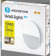 Applique led in ferro e acrilico bianco 9W 1080lm 2700K luce calda misura 200xH45mm da interno, design elegante