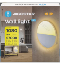 Applique led in ferro e acrilico bianco 9W 1080lm 2700K luce calda misura 200xH45mm da interno, design elegante